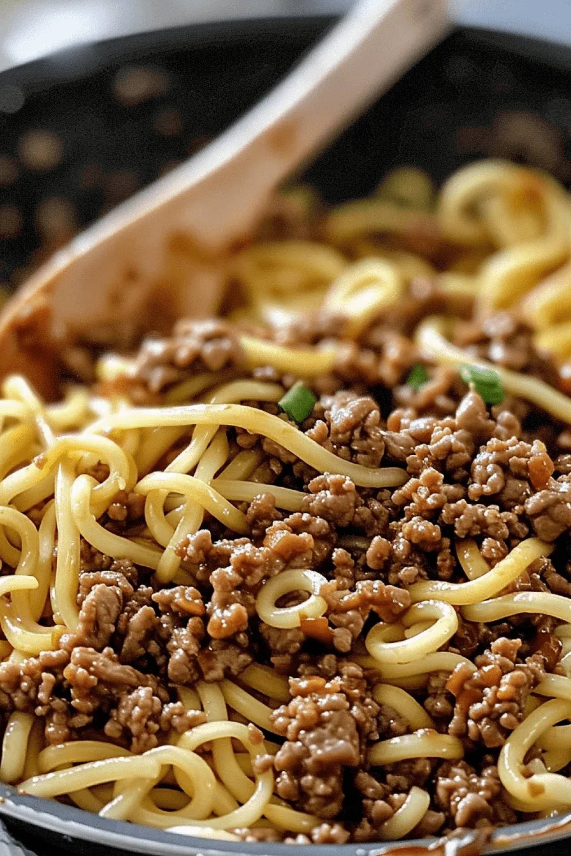 High Protein Ground Beef Mongolian Noodles