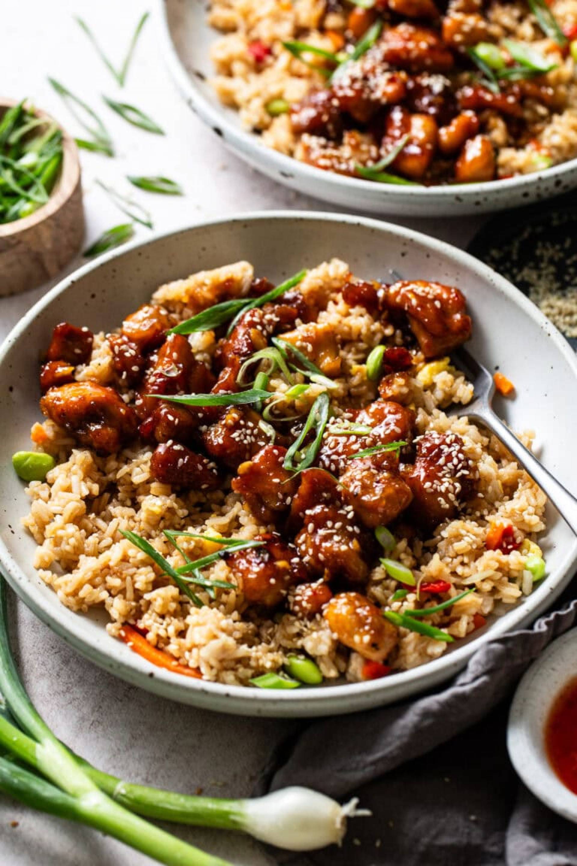 Crispy Honey Garlic Chicken w/ Fried Rice