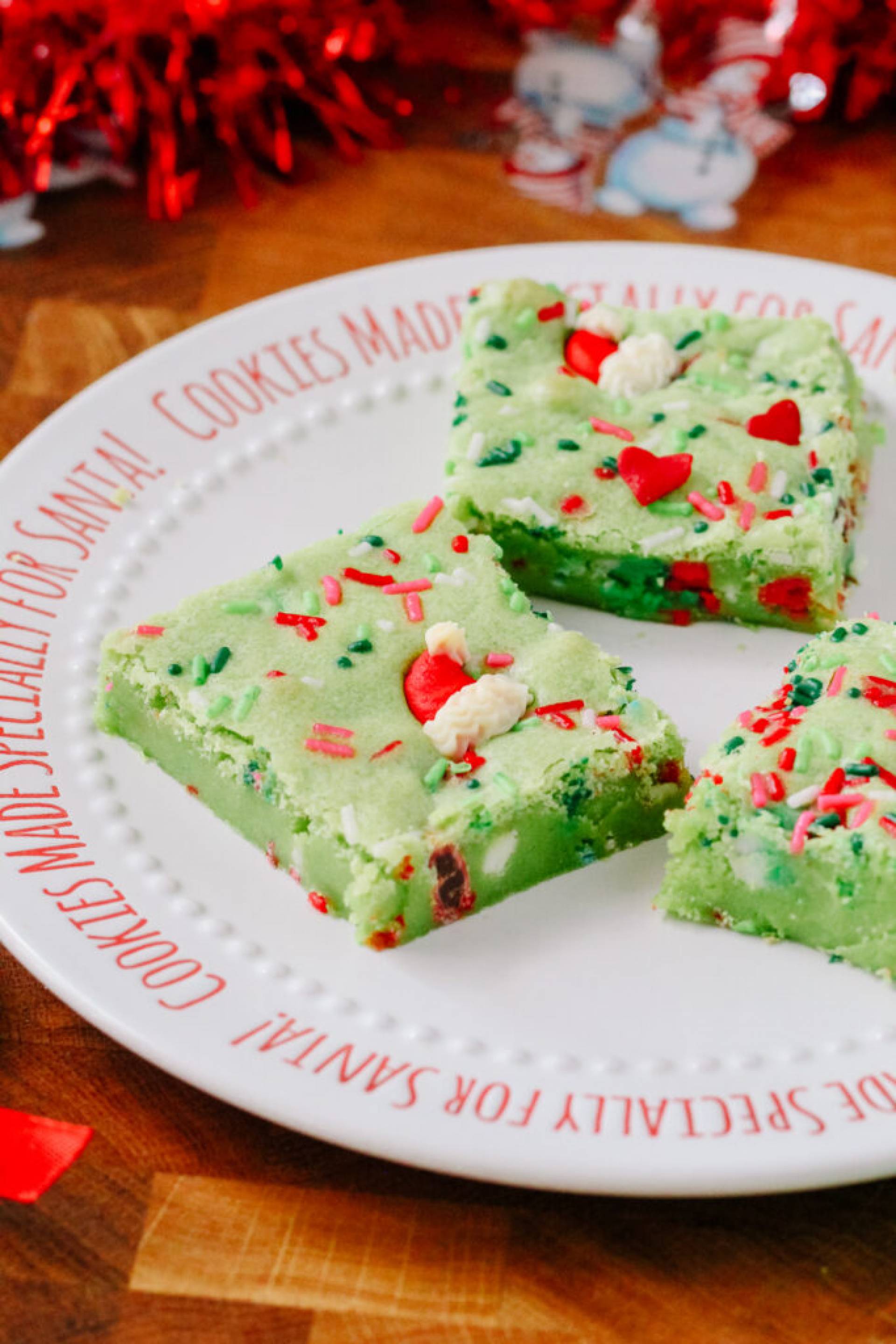 Grinch's Heart Blondies
