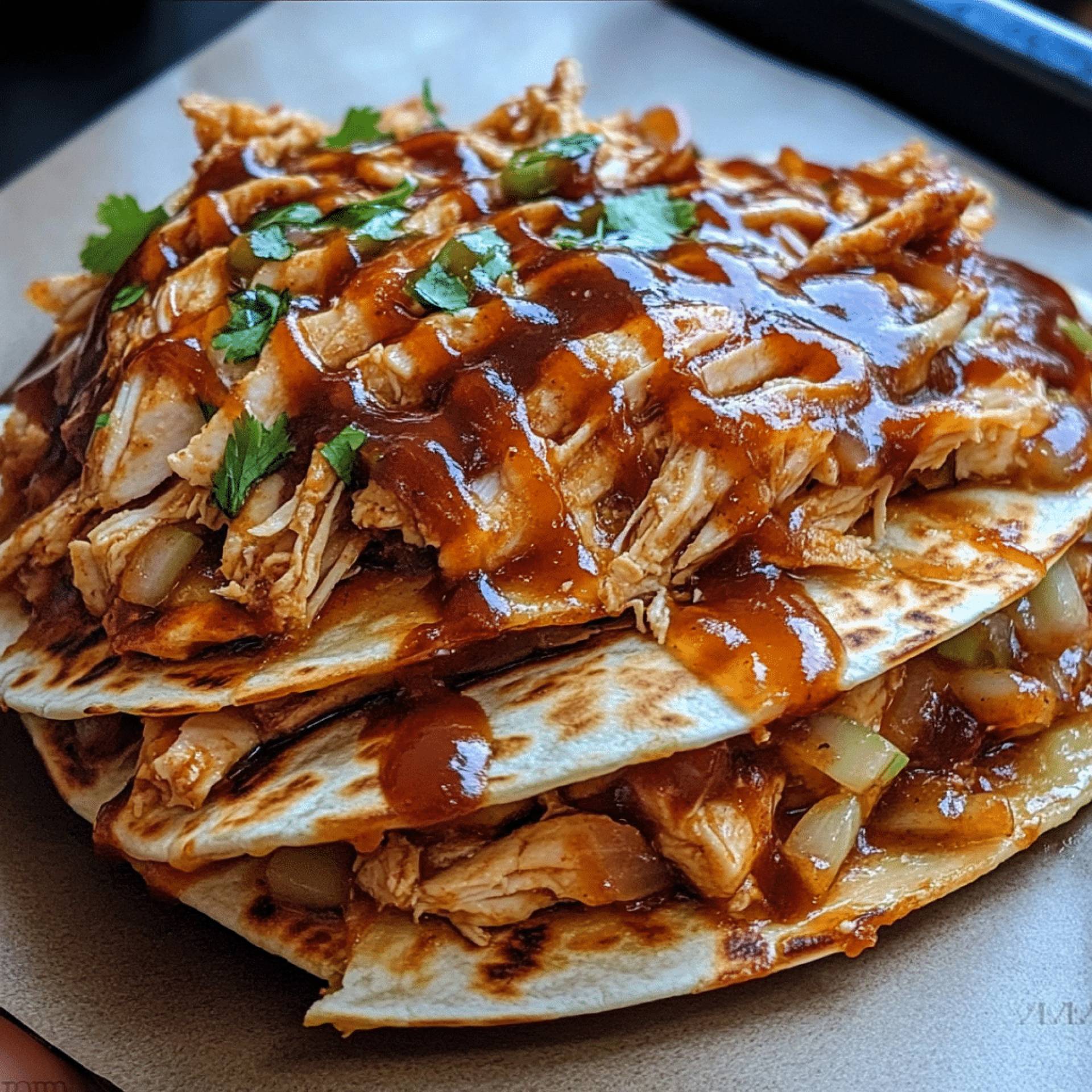 Cajun BBQ Pulled Chicken Quesadilla